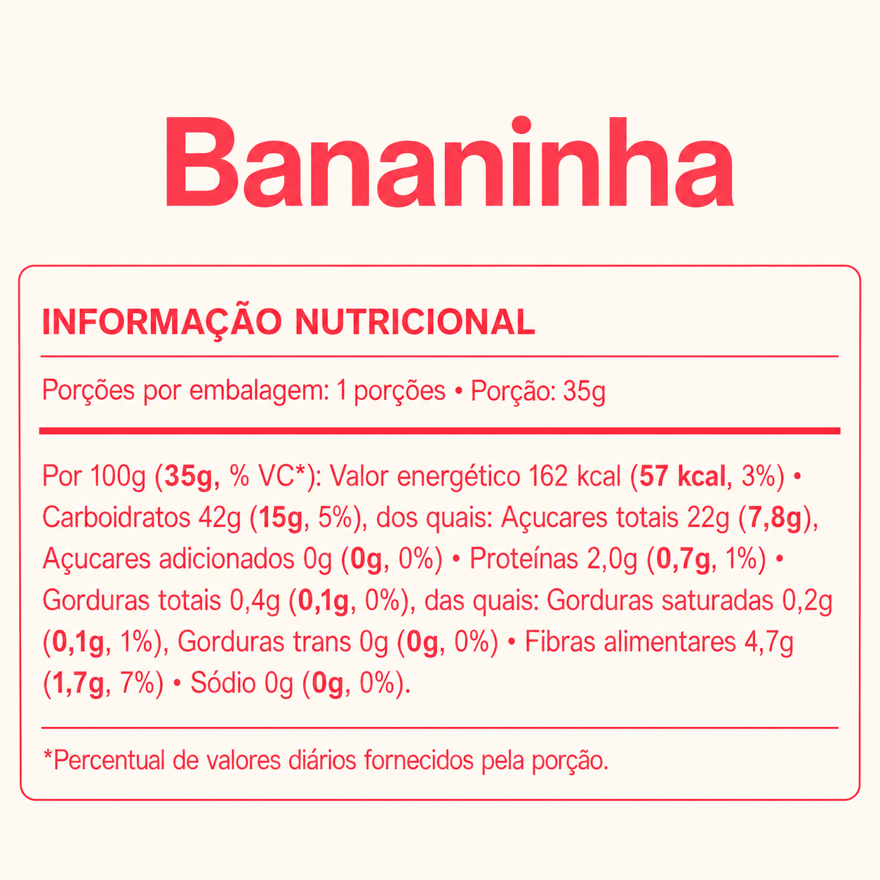 Bananinha Santa Branca 1,05kg – 30 unidades embaladas