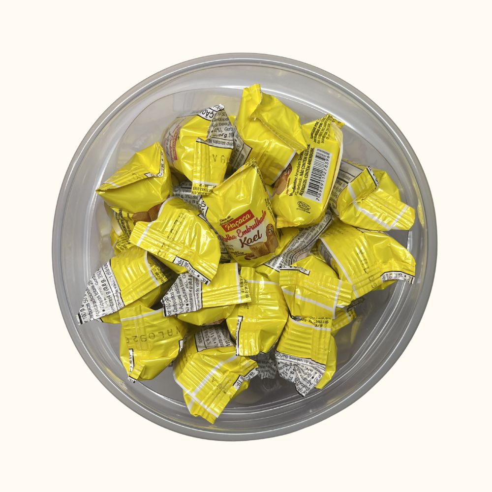 Paçoca Rolha de Amendoim Embrulhada – Pote 800g com 50 Unidades