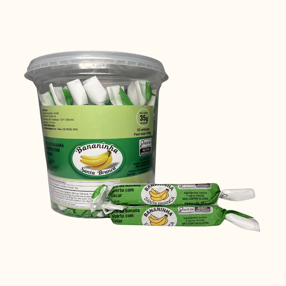Bananinha Santa Branca – Pote com 30 Unidades (1,05kg)