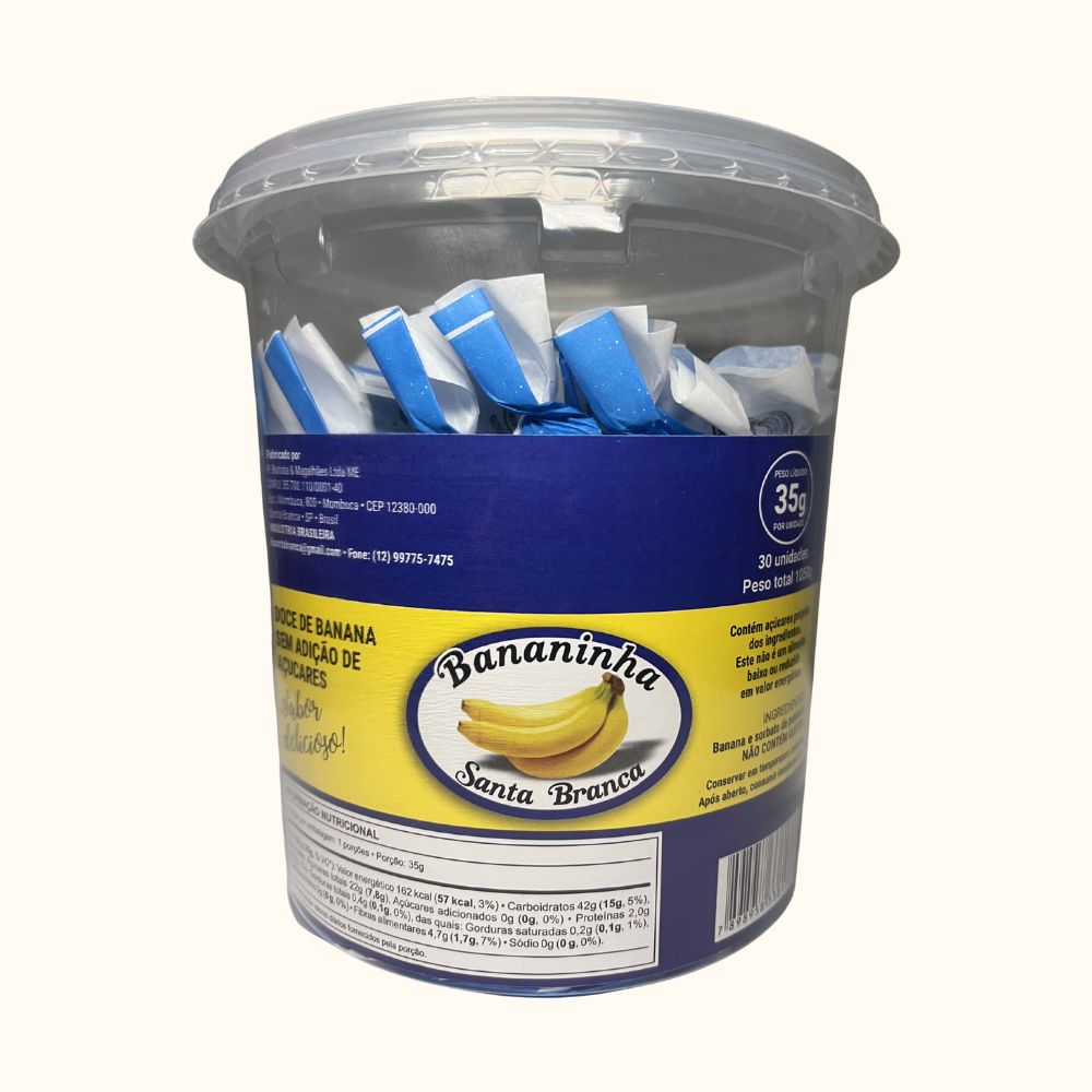 Bananinha Santa Branca – Pote com 30 Unidades (1,05kg)