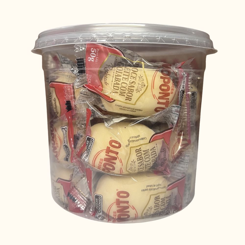 Doce de Leite Recheado com Goiabada – Pote com 20 Unidades (1kg)