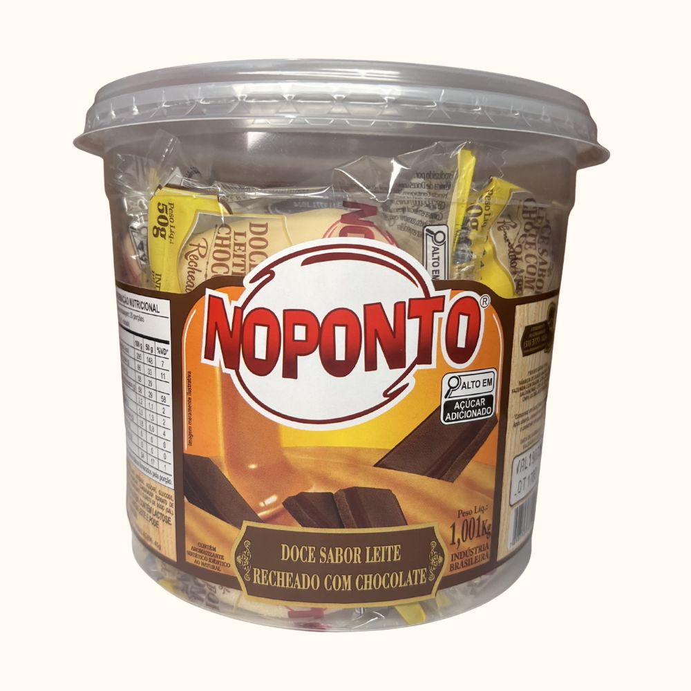 Doce de Leite Recheado com Chocolate NoPonto – Pote com 20 Unidades (1kg)