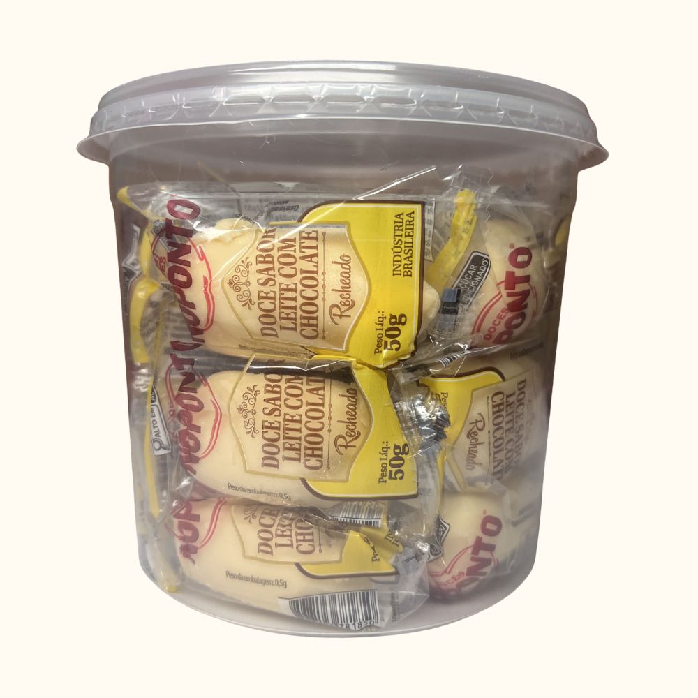 Doce de Leite Recheado com Chocolate NoPonto – Pote com 20 Unidades (1kg)