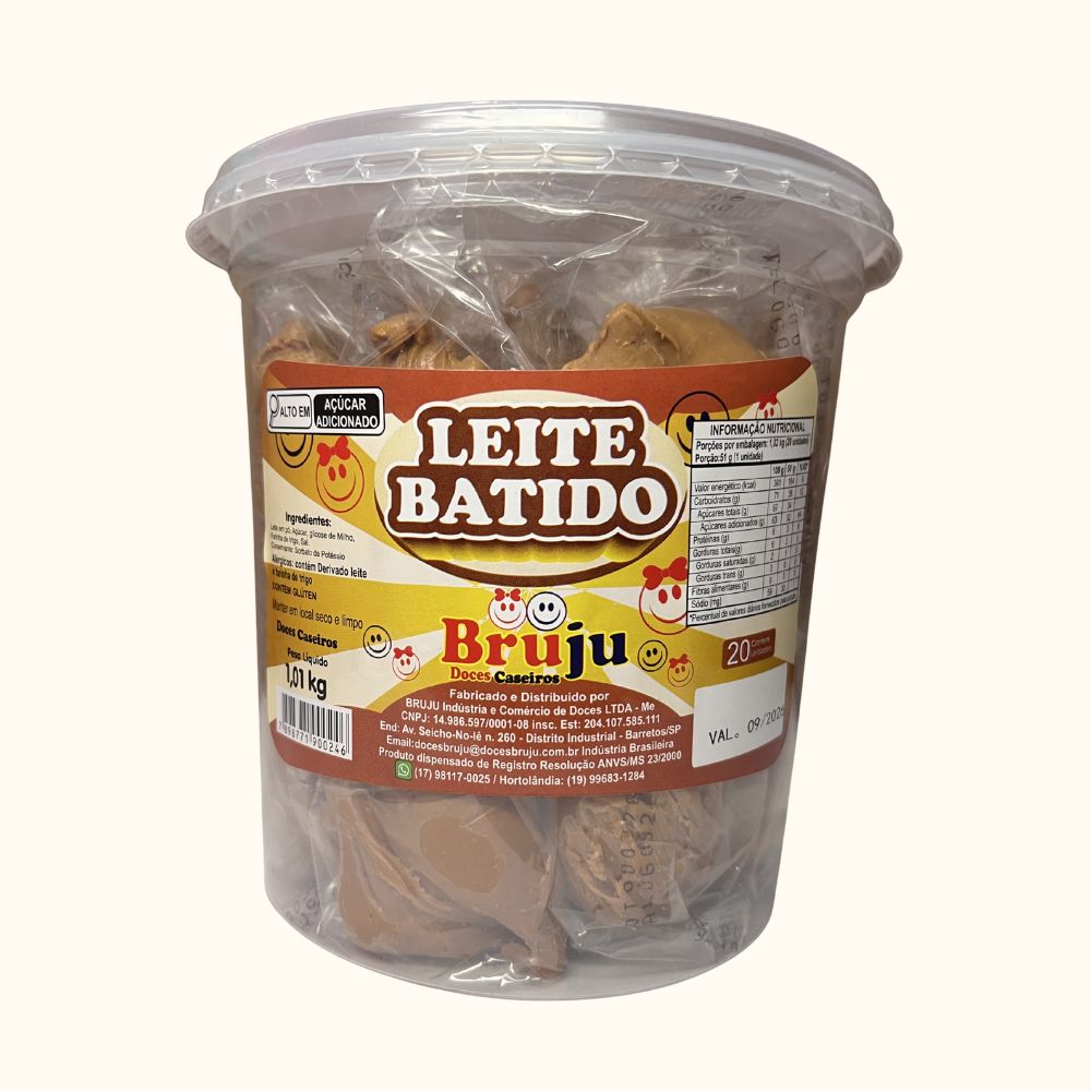 Leite Batido Tradicional – Pote 1kg com 20 Unidades