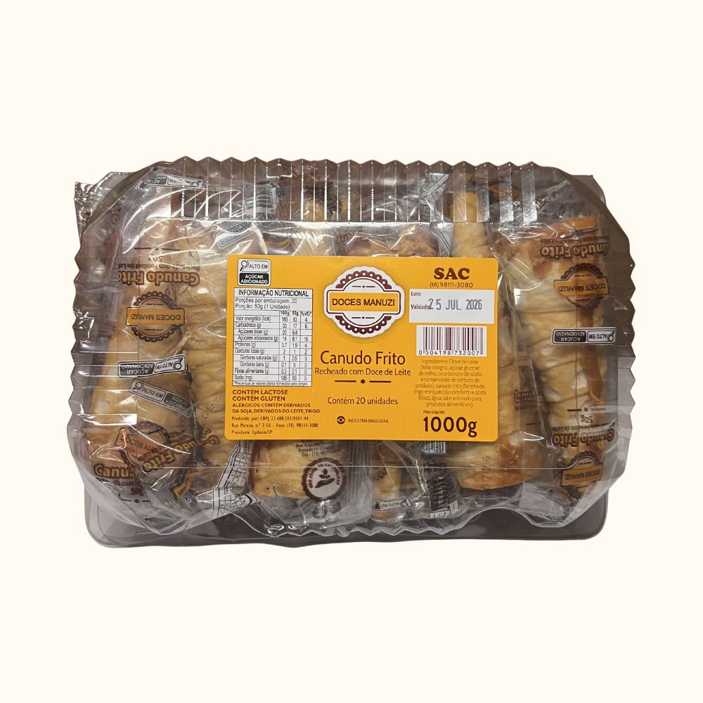 Canudo Frito com Doce de Leite - 1kg/20unidades