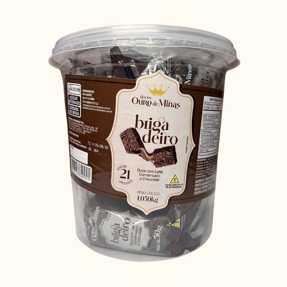 Brigadeiro Ouro de Minas – Pote com 21 Unidades (1,05kg)