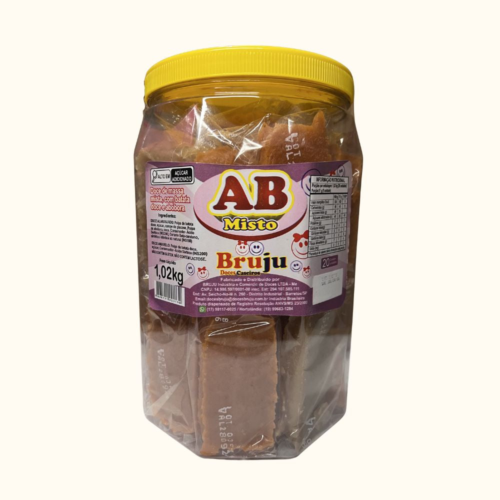 Doce AB Misto (Batata Doce e Abóbora) Bruju – Pote 1,02kg com 20 Unidades