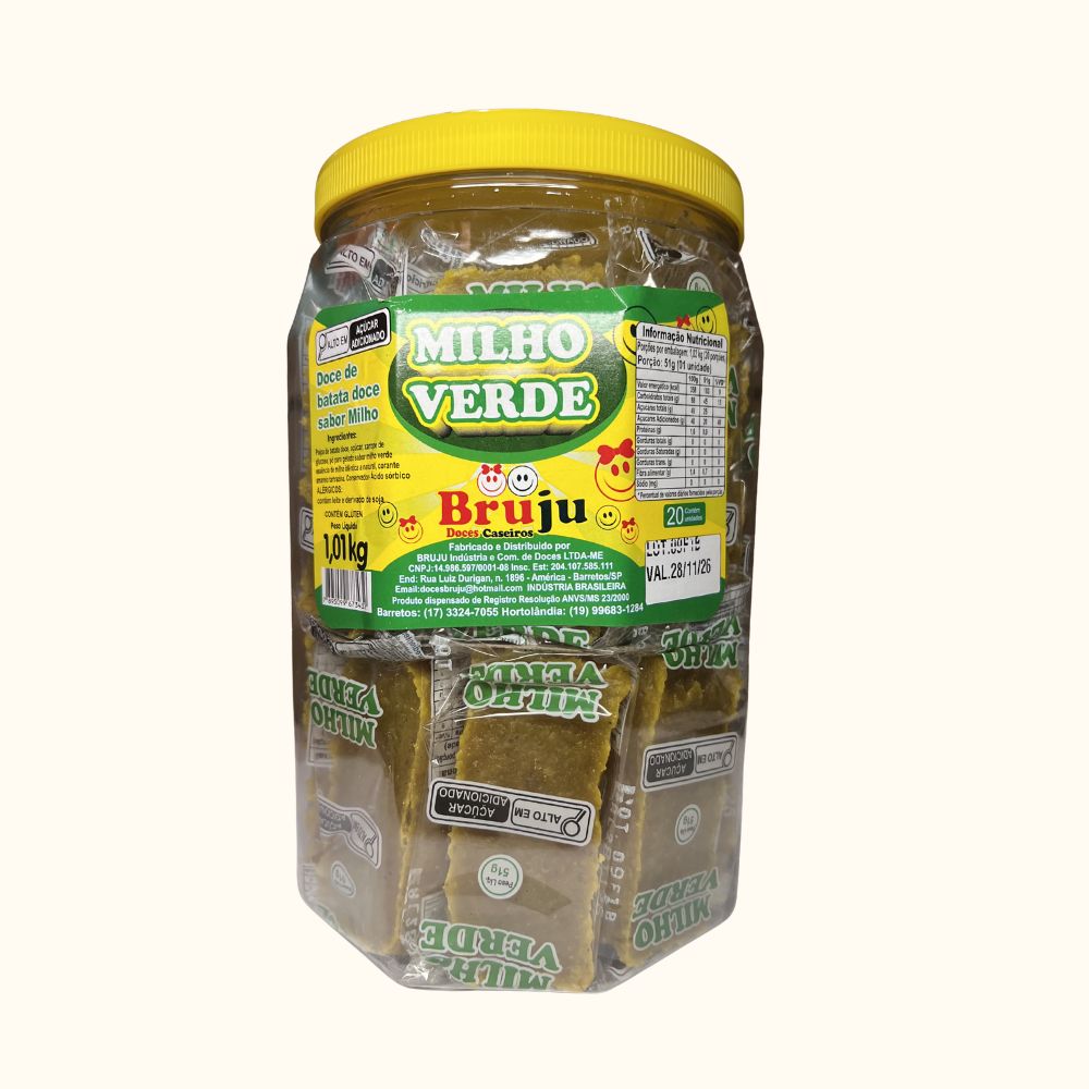 Doce de Batata Doce Sabor Milho Verde Bruju – Pote 1,1kg