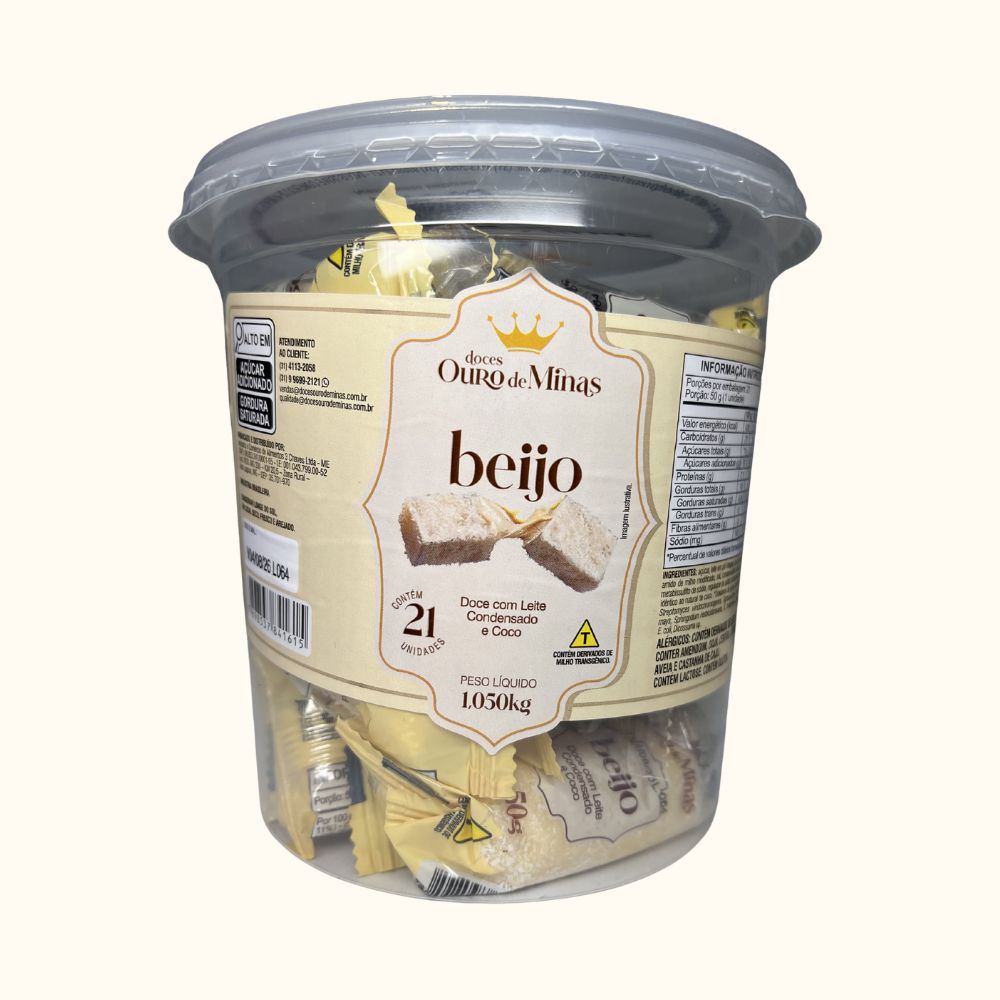 Beijo Ouro de Minas – Pote com 21 Unidades (1,05kg)