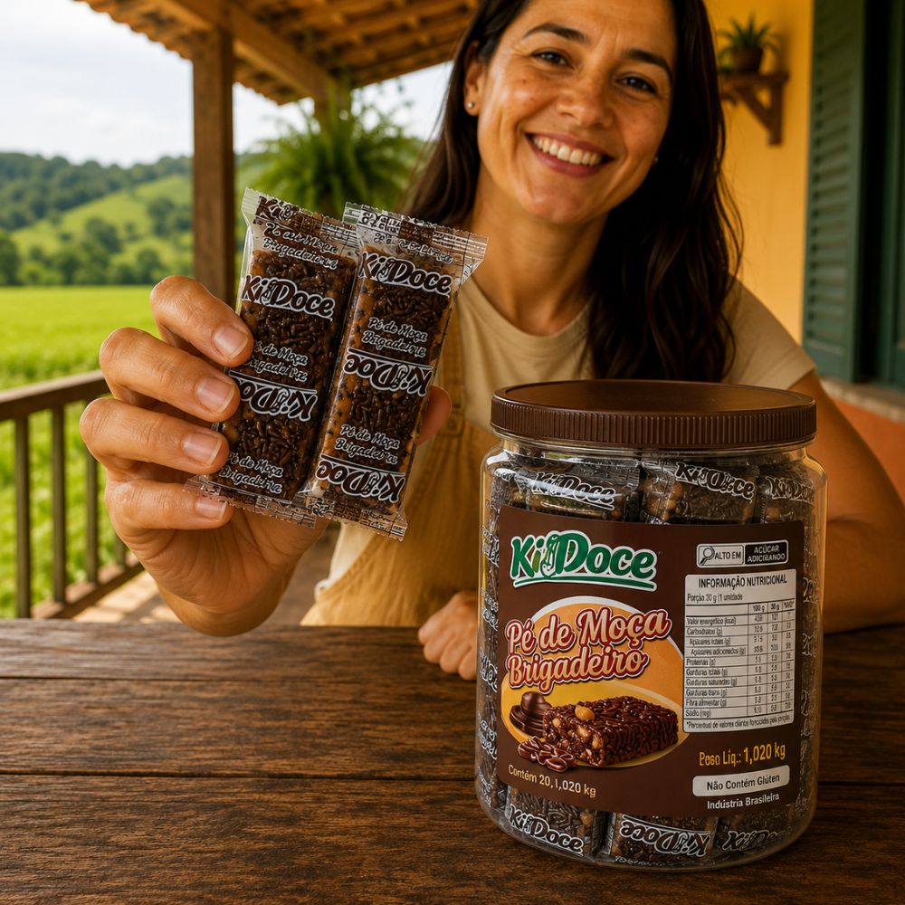 Pé de Moça Tipo Brigadeiro KIDoce 1,05kg – 20 unidades embaladas