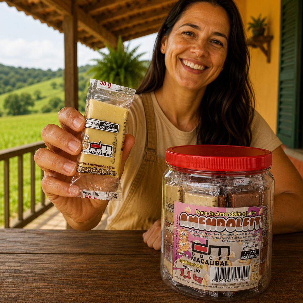 Amendoleite Amendoim e Leite 1kg – 20 unidades embaladas