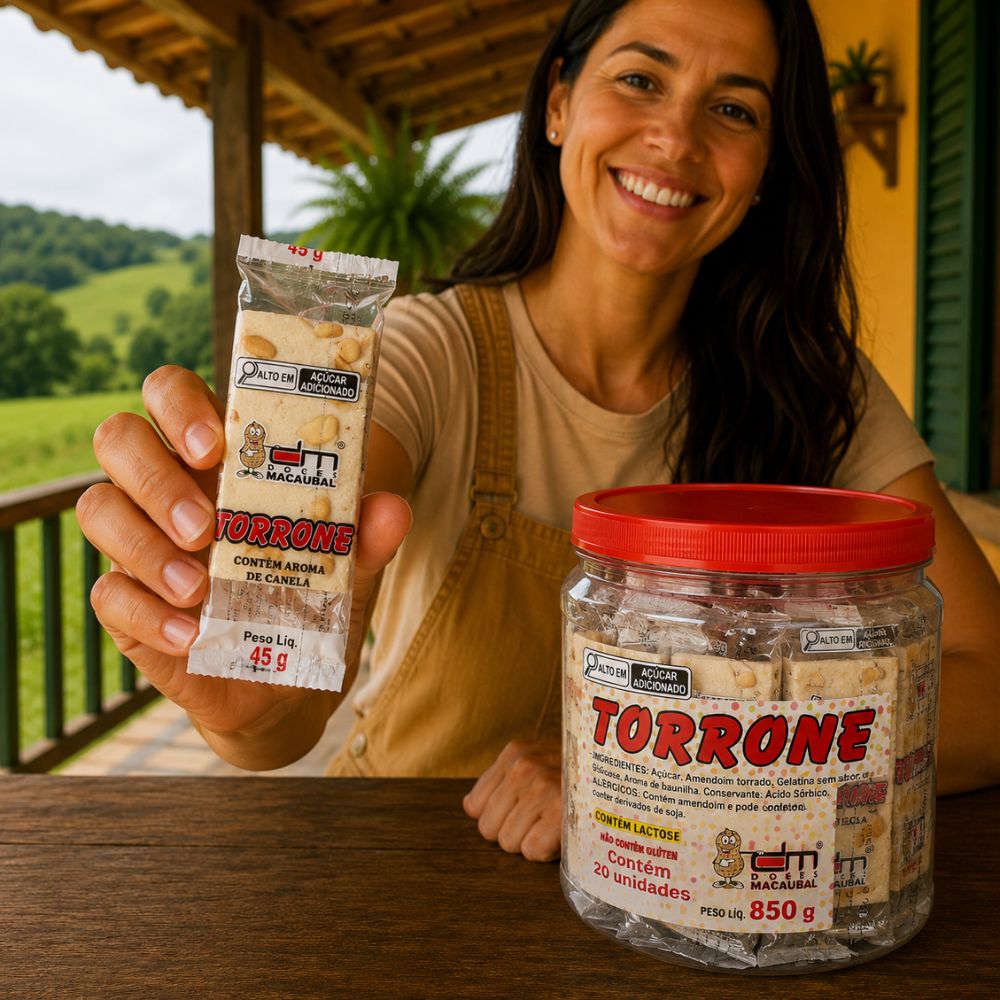 Torrone Crocante de Amendoim 850g – 20 unidades embaladas