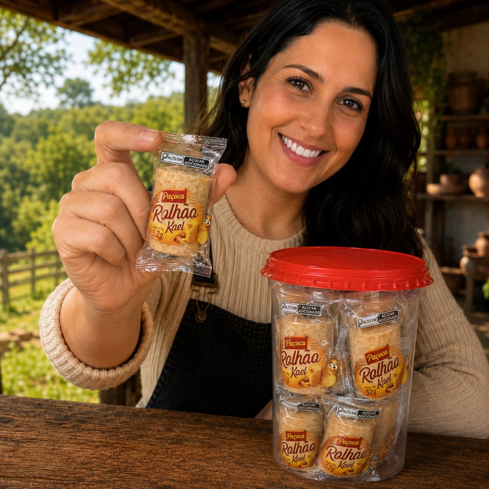Paçoca Rolhão de Amendoim 1,1kg – 20 unidades embaladas