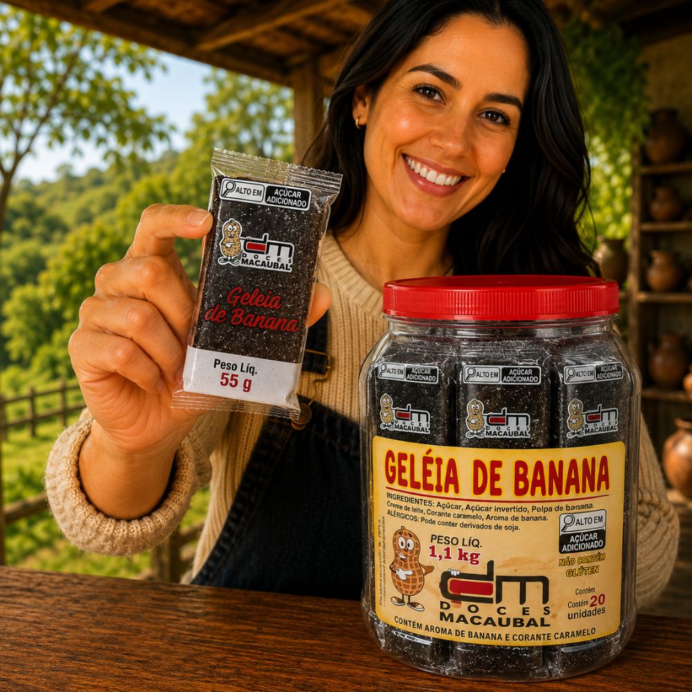 Geleia de Banana Tradicional 1,1kg – 20 unidades embaladas
