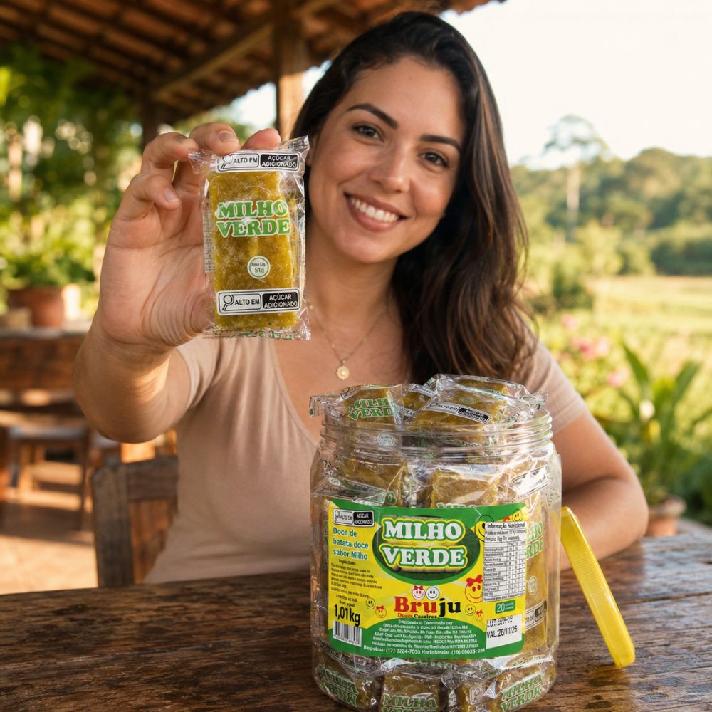 Doce de Milho Verde Bruju 1,1kg – 20 unidades embaladas