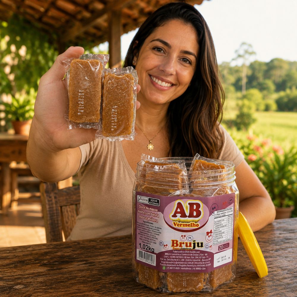Doce AB Vermelho Bruju – Batata Doce e Abóbora 1,02kg (20 Unidades)