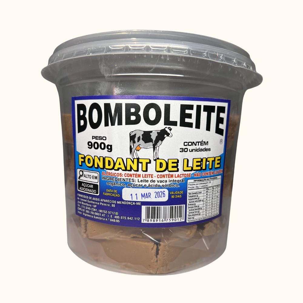 Bomboleite Fondant de Leite – Pote 900g com 30 Unidades