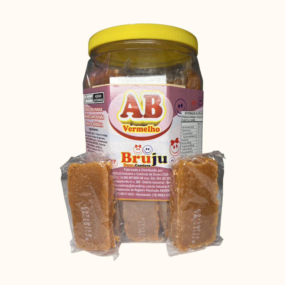 Doce AB Vermelho Bruju – Batata Doce e Abóbora 1,02kg (20 Unidades)