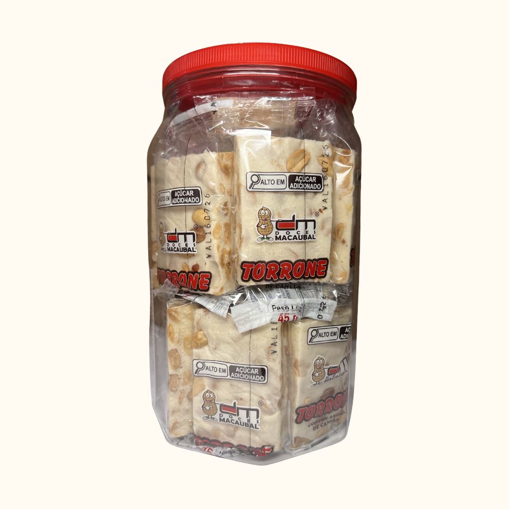Torrone Crocante de Amendoim – Pote 850g com 20 Unidades