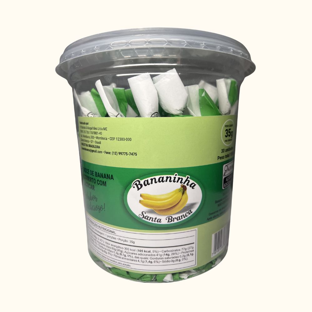 Bananinha Santa Branca – Pote com 30 Unidades (1,05kg)