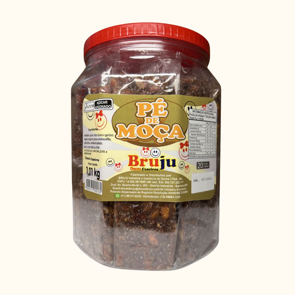 Pé de Moça Tradicional Bruju – Pote 1,01kg com 20 Unidades