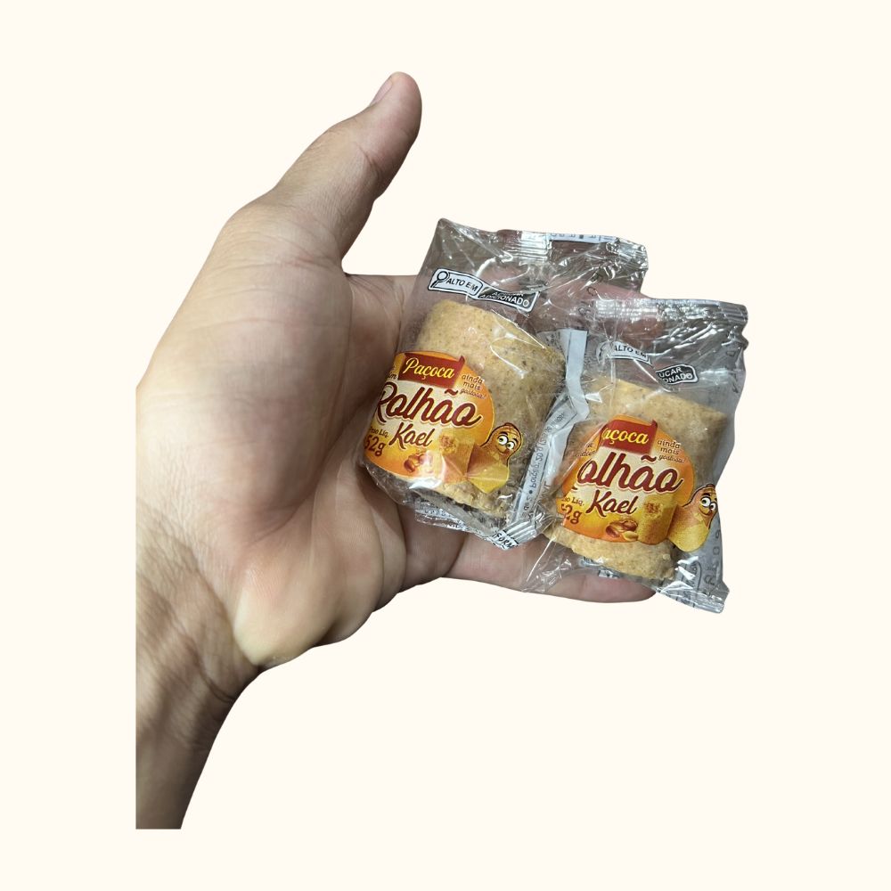 Paçoca Rolhão de Amendoim – 1,1kg/Pote com 20 Unidades