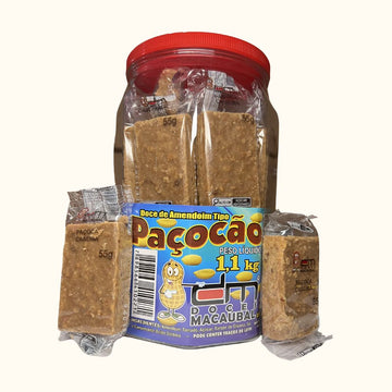 Paçoca Caseira de Amendoim – Pote 1,1kg com 20 Unidades