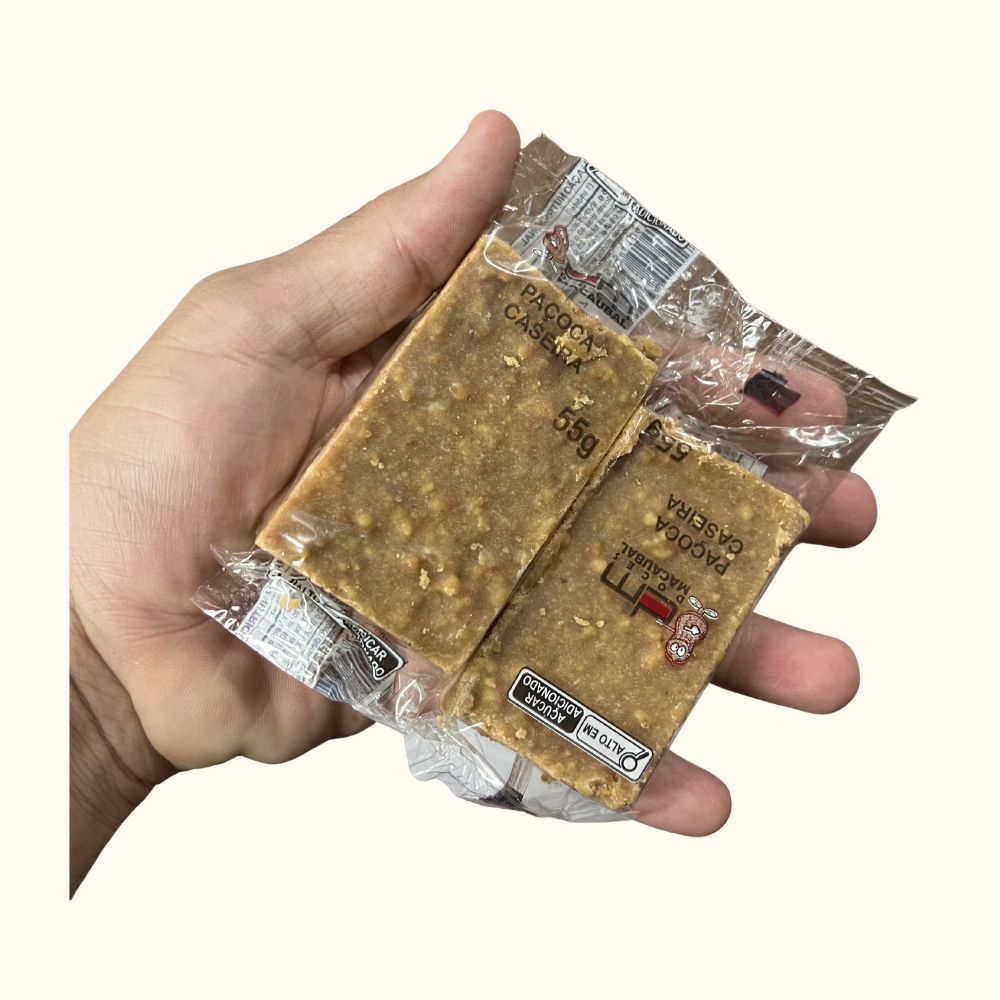 Paçoca Caseira de Amendoim – Pote 1,1kg com 20 Unidades