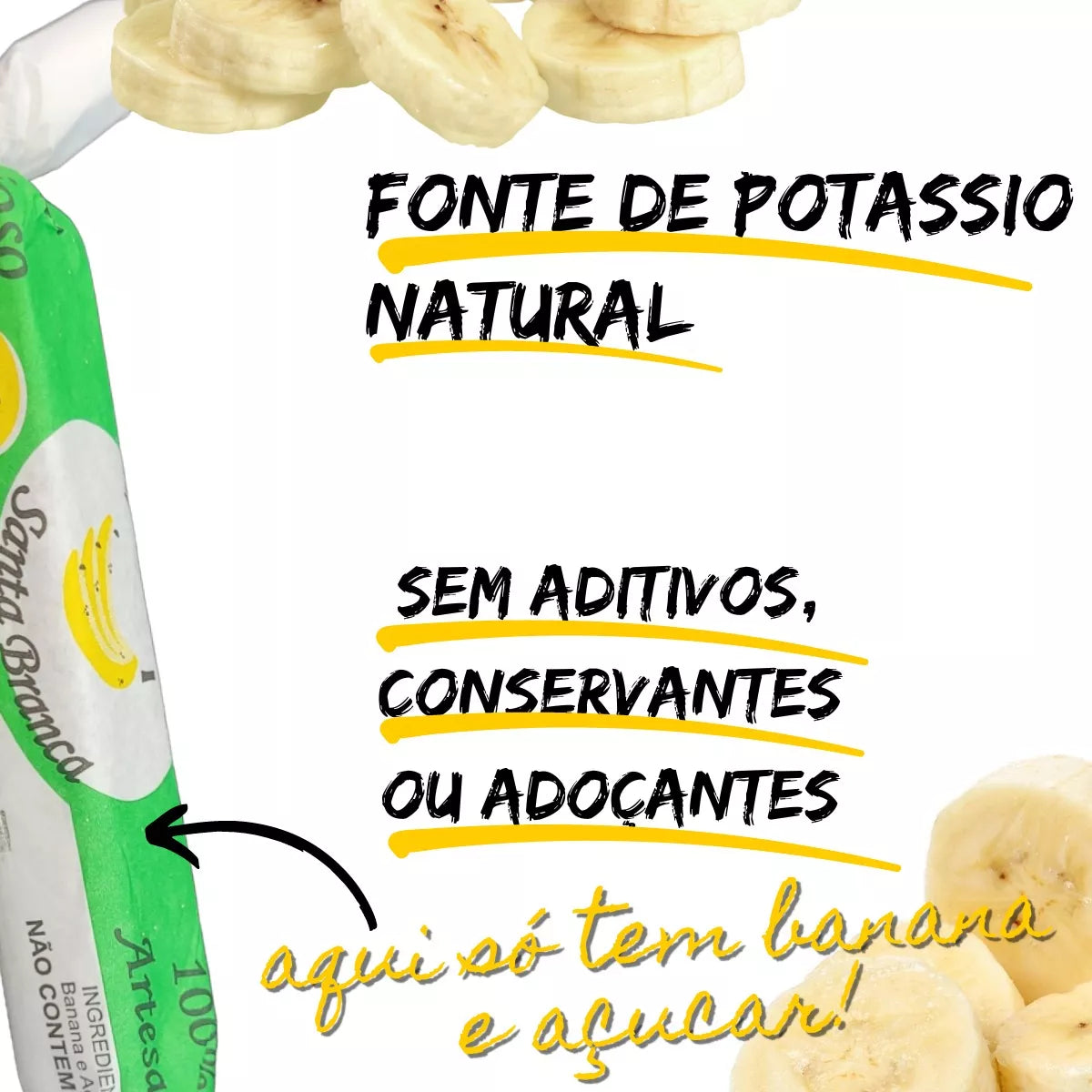 Bananinha Santa Branca – Pote com 30 Unidades (1,05kg)