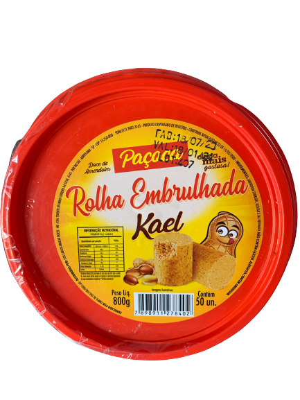 Paçoca Rolha Embrulhada Kael - 800g/50unidades - Emporium Dos Doces
