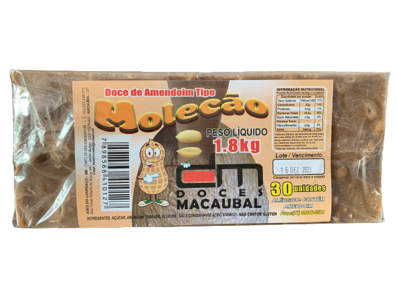 Paçoca Molecão - 1,8kg/30unidades - Emporium Dos Doces