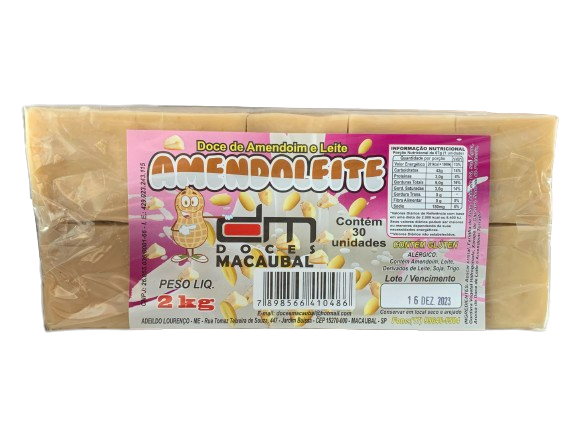 Amendoleite DM - 2kg/30 unidades - Emporium Dos Doces
