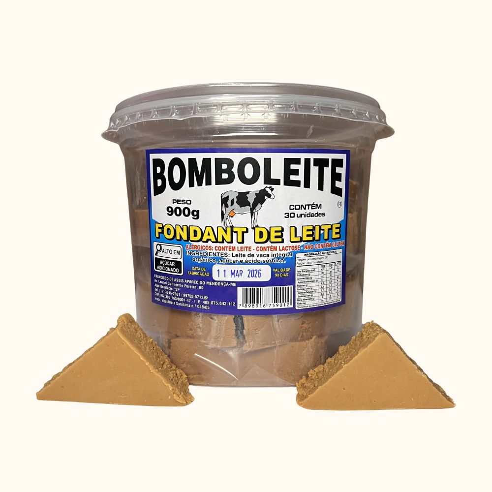 Bomboleite Fondant de Leite – Pote 900g com 30 Unidades