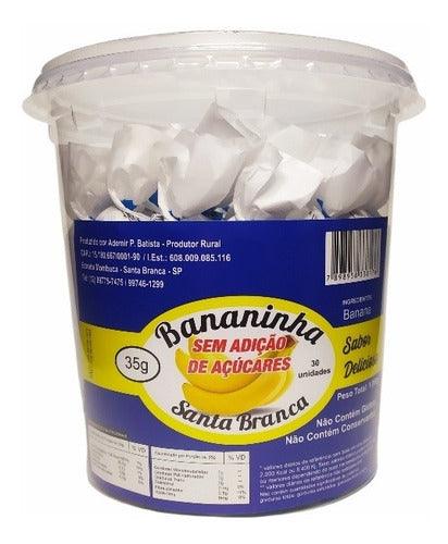 Bananinha Santa Branca Zero Açúcar - Pote Com 30 Unidades - Emporium Dos Doces